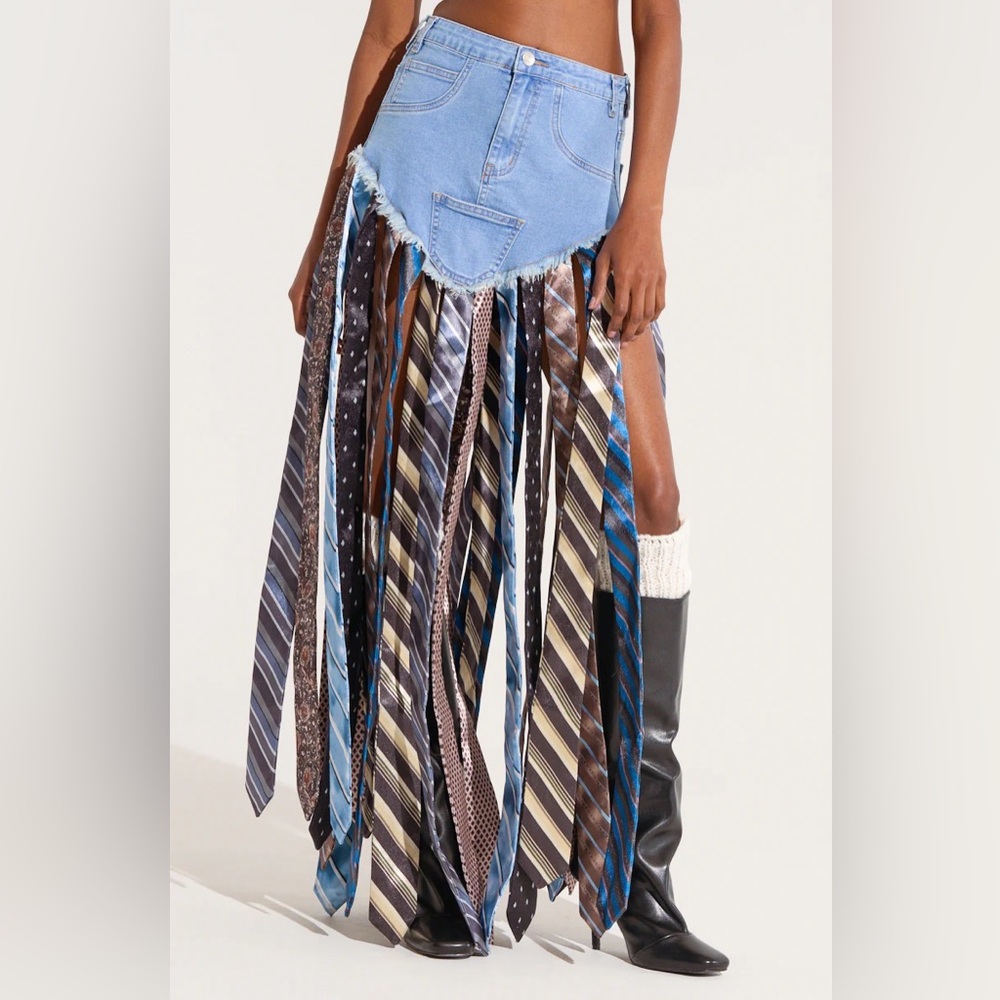 SO YOU THOUGHT DENIM SKIRT WITH TIE